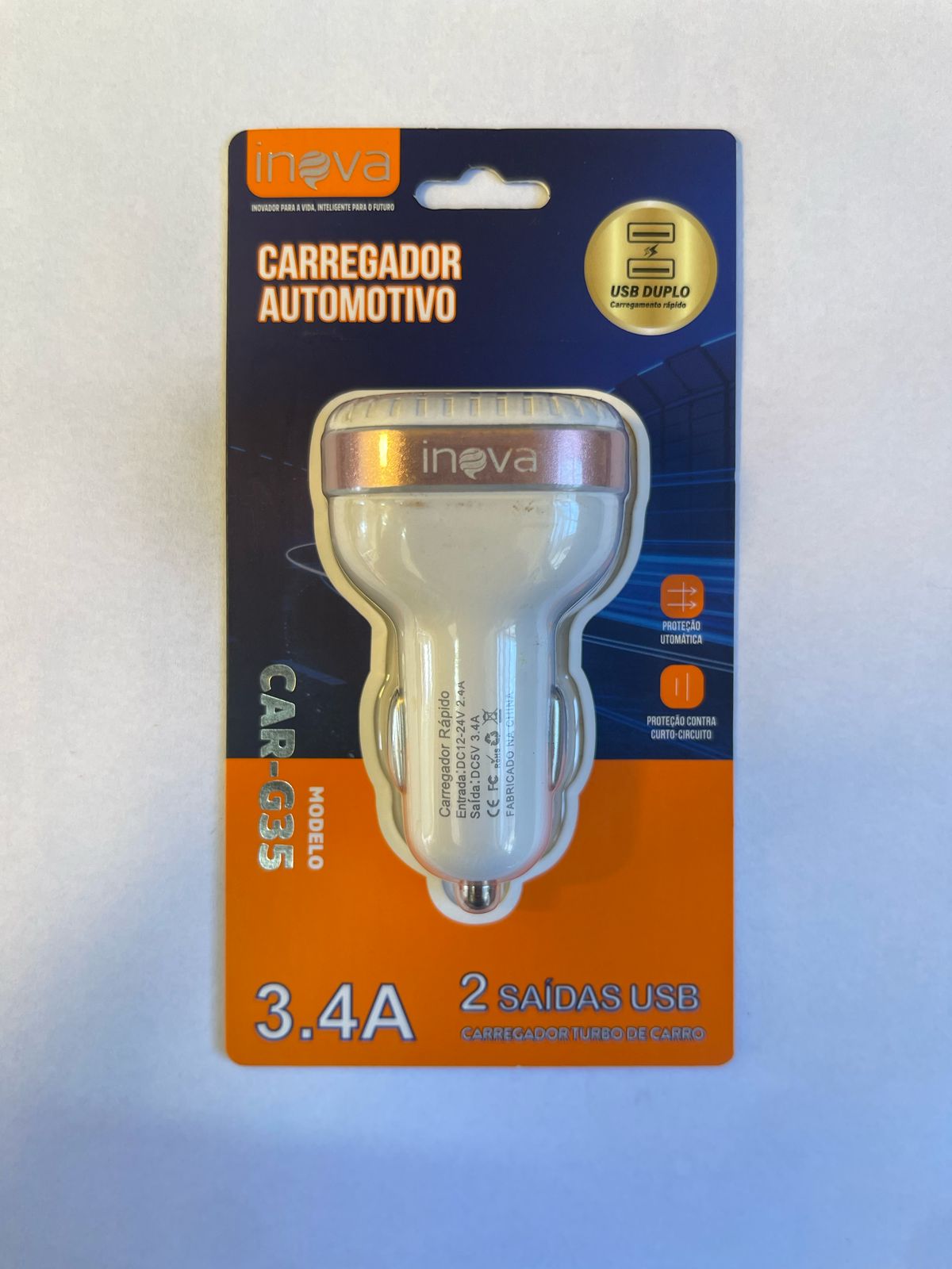 Carregador Automotivo 3.4A 2 Saídas USB